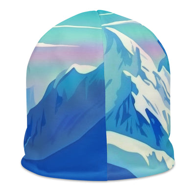 Berge und Schnee - Landschaft - Beanie (All-Over Print) ski xxx