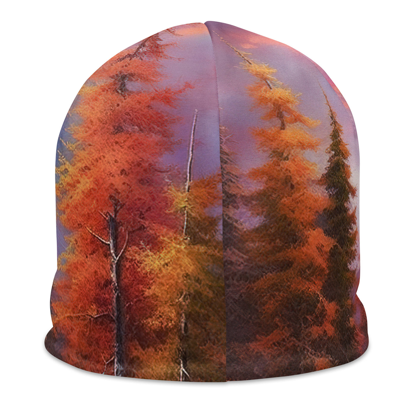 Landschaftsmalerei - Berge, Bäume, Bergsee und Herbstfarben - Beanie (All-Over Print) berge xxx