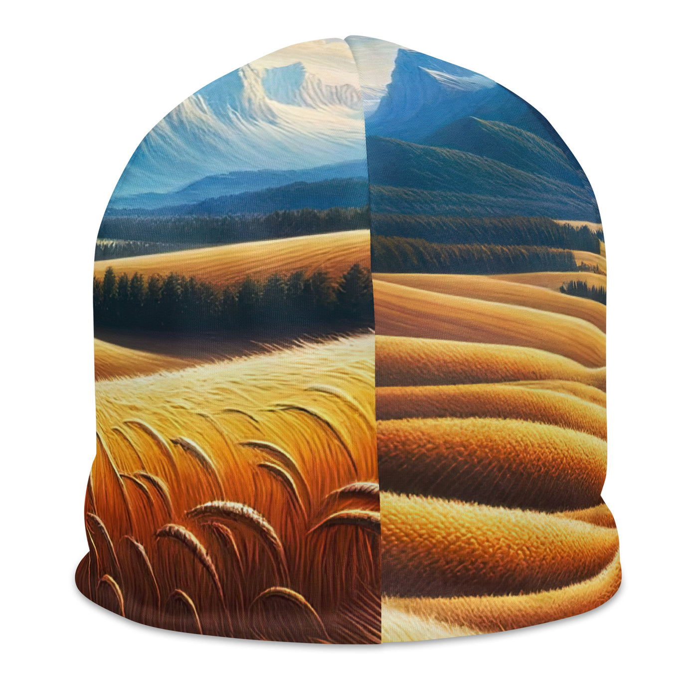 Ölgemälde eines weiten bayerischen Weizenfeldes, golden im Wind (TR) - Beanie (All-Over Print) xxx yyy zzz