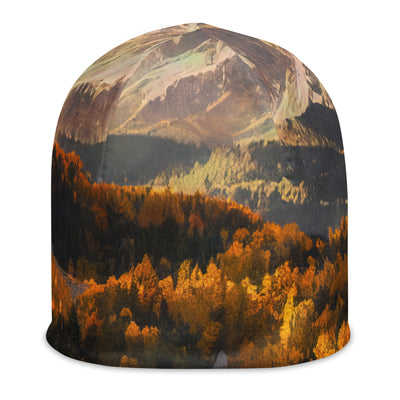 Dolomiten Berge - Malerei - Beanie (All-Over Print) berge xxx