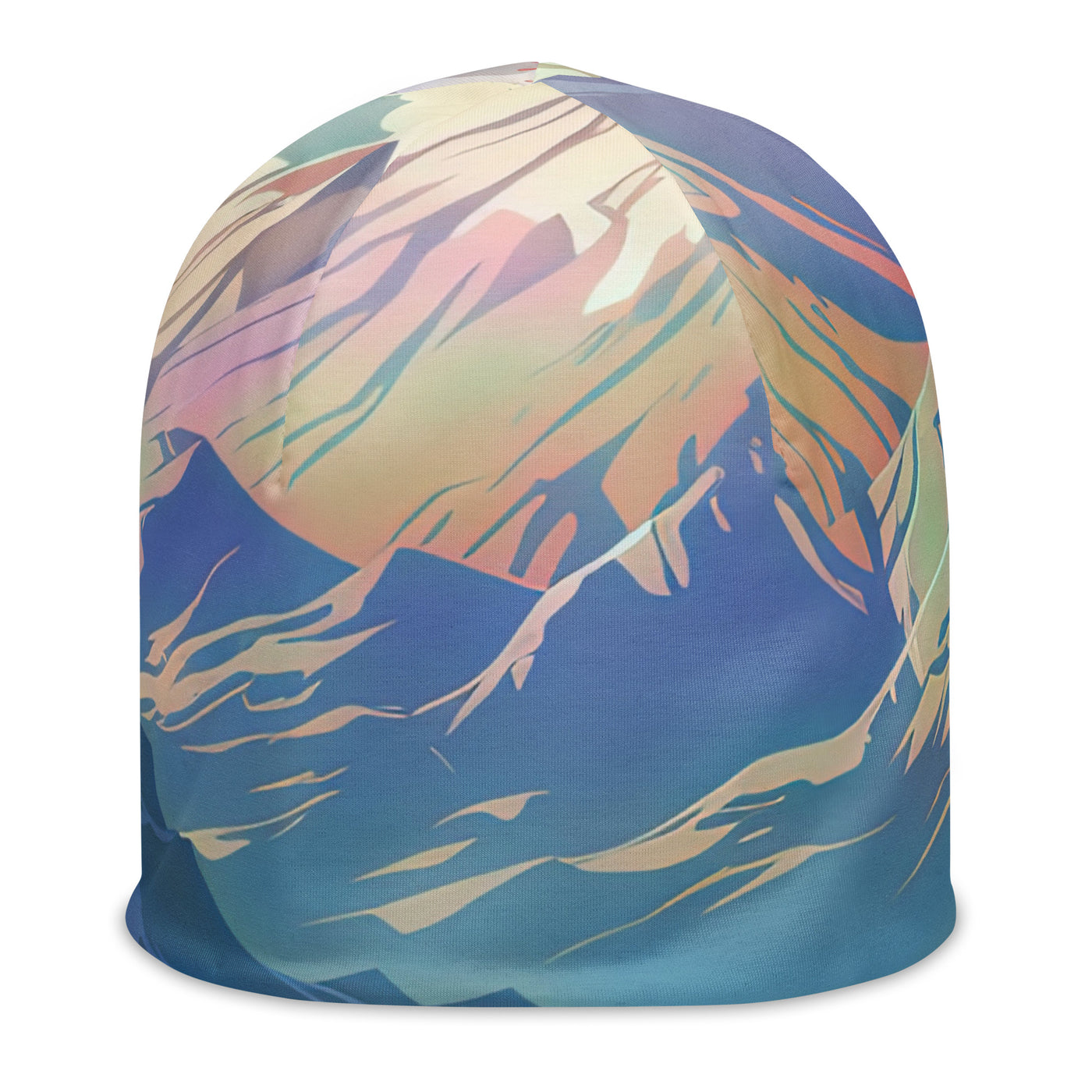 Berge. Fluss und Blumen - Malerei - Beanie (All-Over Print) berge xxx L