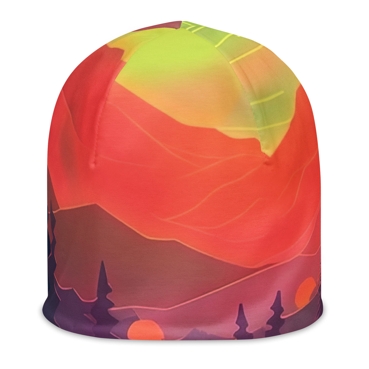 Berge, Fluss, Sonnenuntergang - Malerei - Beanie (All-Over Print) berge xxx