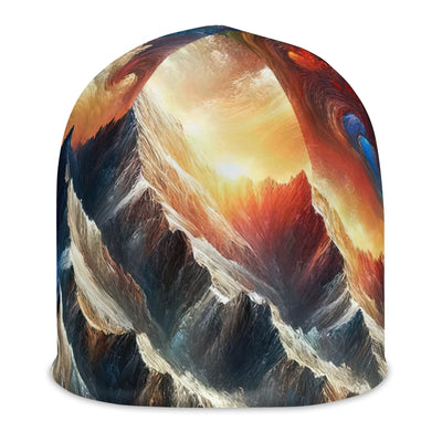 Expressionistische Alpen, Berge: Gemälde mit Farbexplosion - Beanie (All-Over Print) berge xxx yyy zzz L