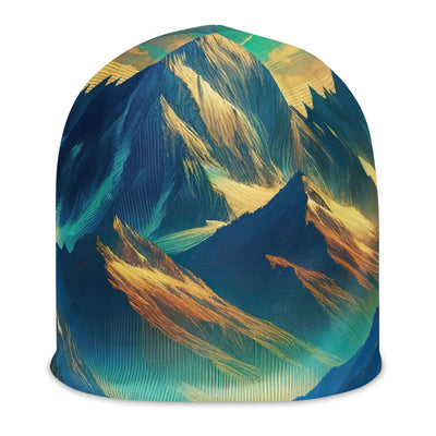 Atemberaubende alpine Komposition mit majestätischen Gipfeln und Tälern - Beanie (All-Over Print) berge xxx yyy zzz