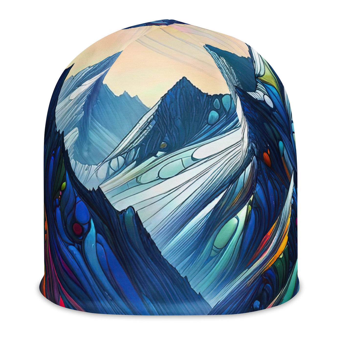 Surreale Alpen in abstrakten Farben, dynamische Formen der Landschaft - Beanie (All-Over Print) camping xxx yyy zzz L