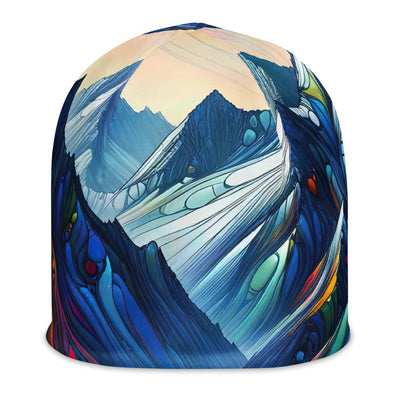 Surreale Alpen in abstrakten Farben, dynamische Formen der Landschaft - Beanie (All-Over Print) camping xxx yyy zzz