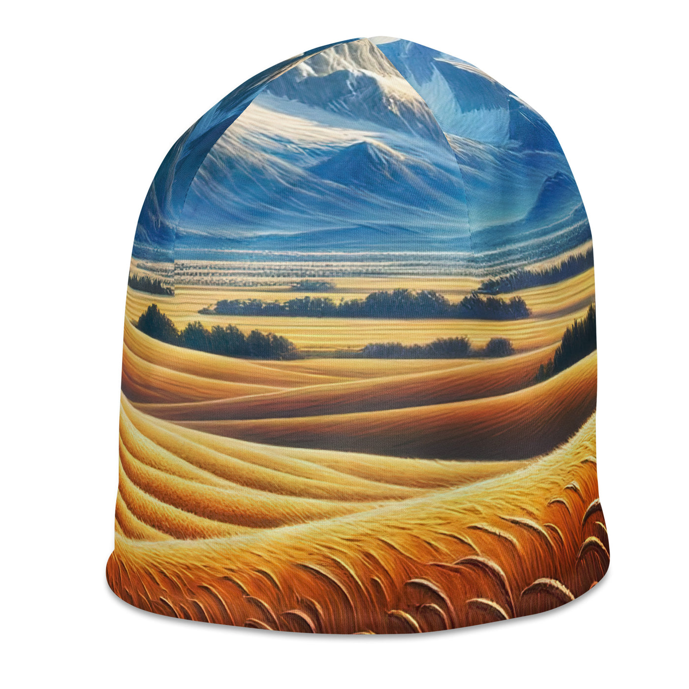 Ölgemälde eines weiten bayerischen Weizenfeldes, golden im Wind (TR) - Beanie (All-Over Print) xxx yyy zzz