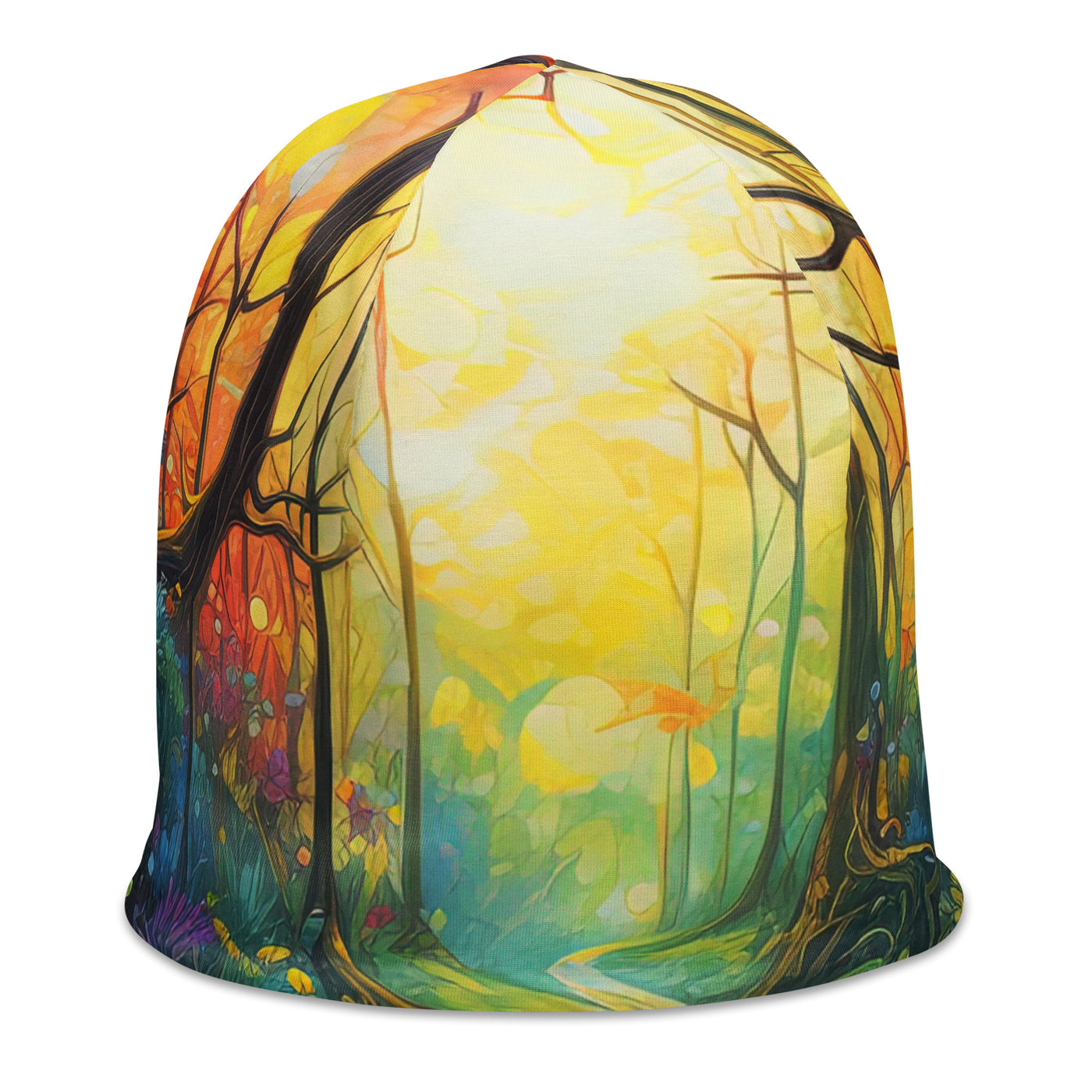 Wald und Wanderweg - Bunte, farbenfrohe Malerei - Beanie (All-Over Print) camping xxx
