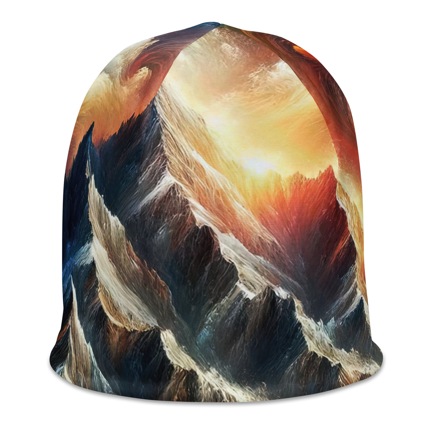 Expressionistische Alpen, Berge: Gemälde mit Farbexplosion - Beanie (All-Over Print) berge xxx yyy zzz