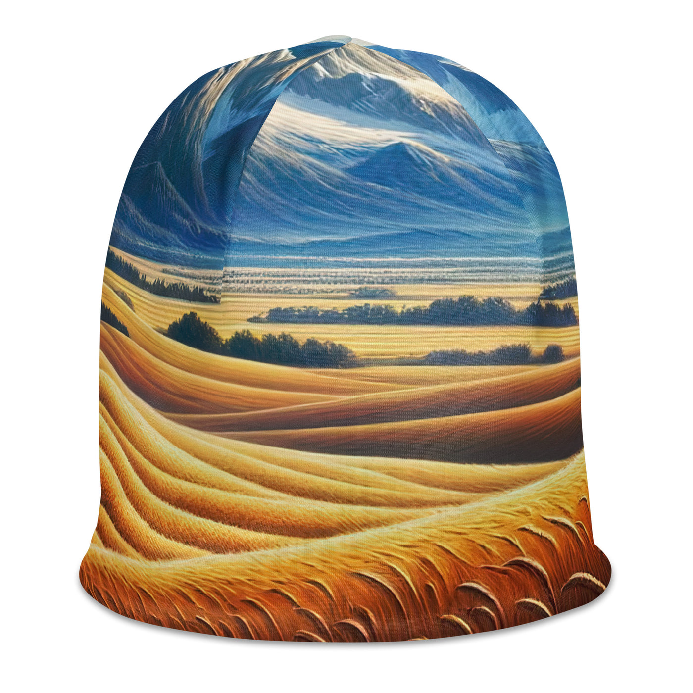 Ölgemälde eines weiten bayerischen Weizenfeldes, golden im Wind (TR) - Beanie (All-Over Print) xxx yyy zzz