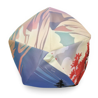 Berge. Fluss und Blumen - Malerei - Beanie (All-Over Print) berge xxx