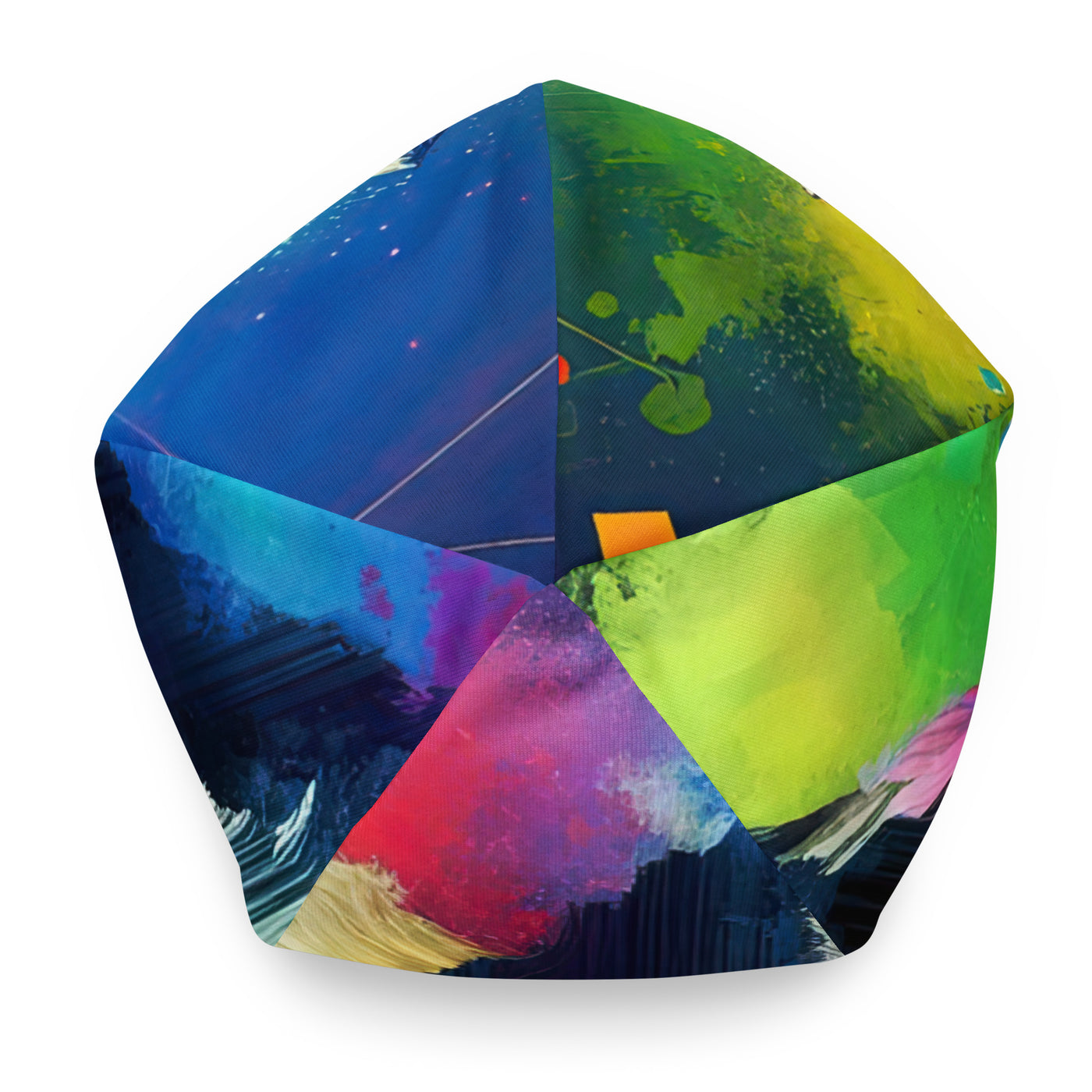 Neonfarbener Alpen Bär in abstrakten geometrischen Formen - Beanie (All-Over Print) camping xxx yyy zzz