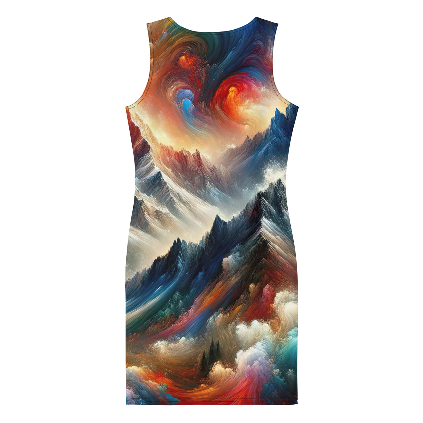 Expressionistische Alpen, Berge: Gemälde mit Farbexplosion - Langes Damen Kleid (All-Over Print) berge xxx yyy zzz