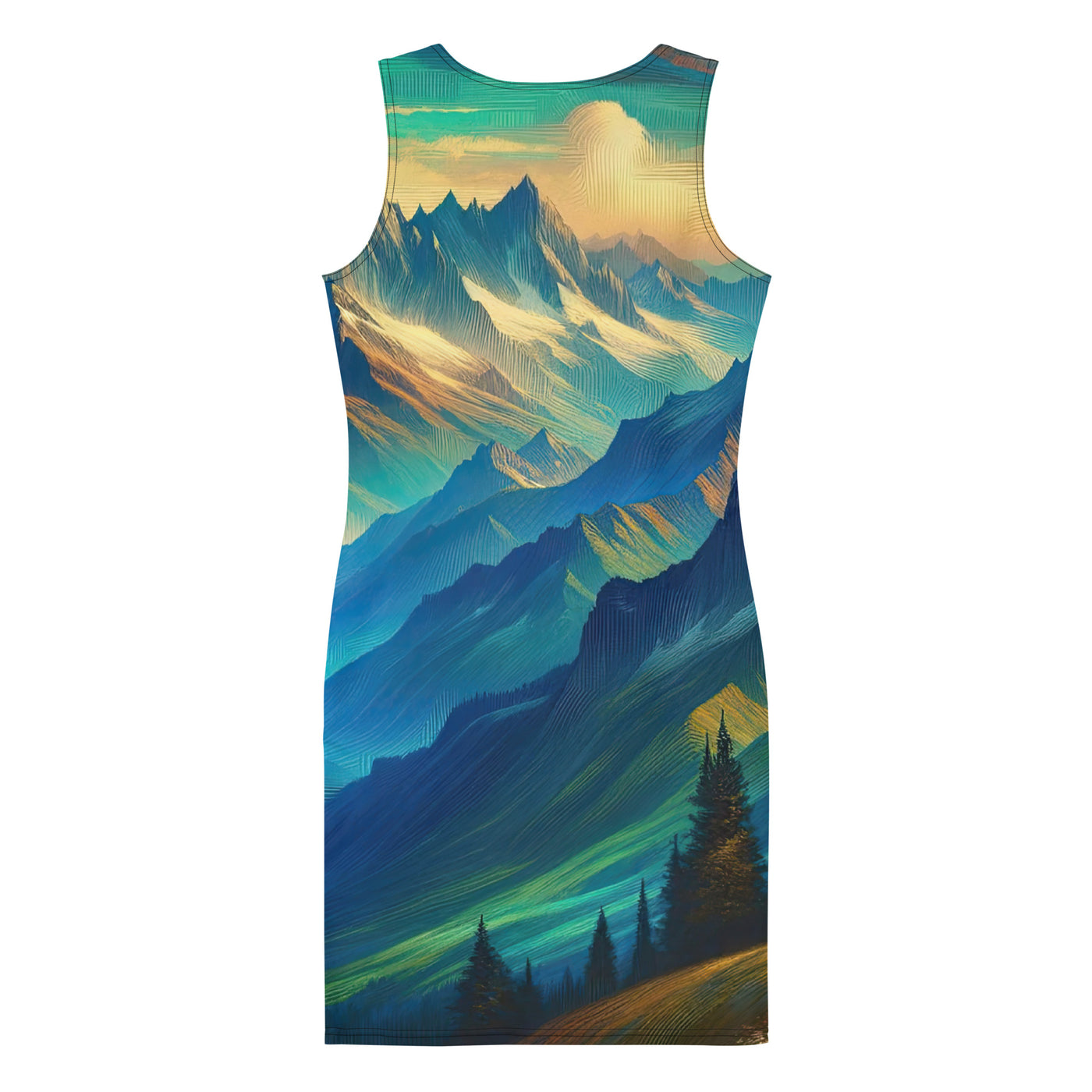 Atemberaubende alpine Komposition mit majestätischen Gipfeln und Tälern - Langes Damen Kleid (All-Over Print) berge xxx yyy zzz