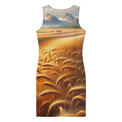 Ölgemälde eines bayerischen Weizenfeldes, endlose goldene Halme (TR) - Langes Damen Kleid (All-Over Print) xxx yyy zzz