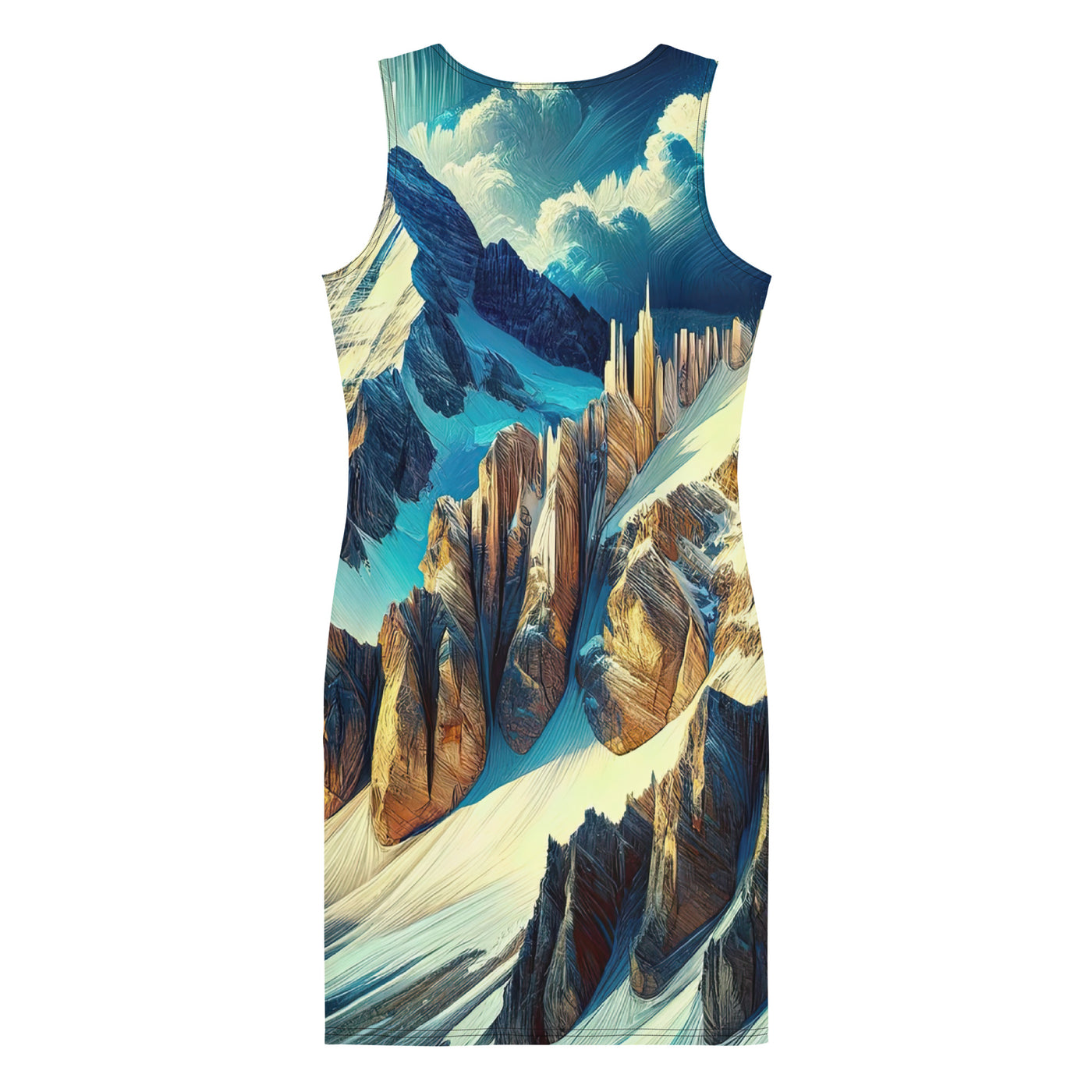 Majestätische Alpen in zufällig ausgewähltem Kunststil - Langes Damen Kleid (All-Over Print) berge xxx yyy zzz