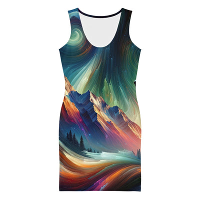 Abstrakte Kunst, die majestätischen Alpen mit Farben und komplizierten Mustern darstellt. Markante Bären Silhouette - All-Over Print camping xxx yyy zzz