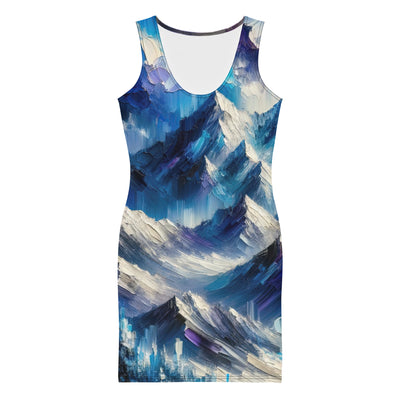 Alpenabstraktion mit dramatischem Himmel in Öl - Langes Damen Kleid (All-Over Print) berge xxx yyy zzz
