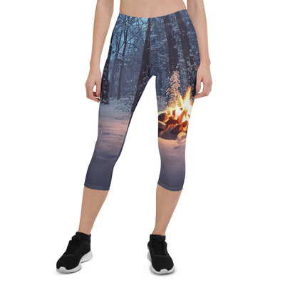 Lagerfeuer im Winter - Camping Foto - Capri Leggings (All-Over Print) camping xxx XL