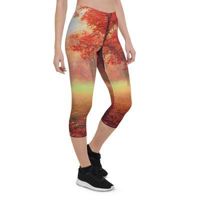 Wald im Herbst - Rote Herbstblätter - Capri Leggings (All-Over Print) camping xxx