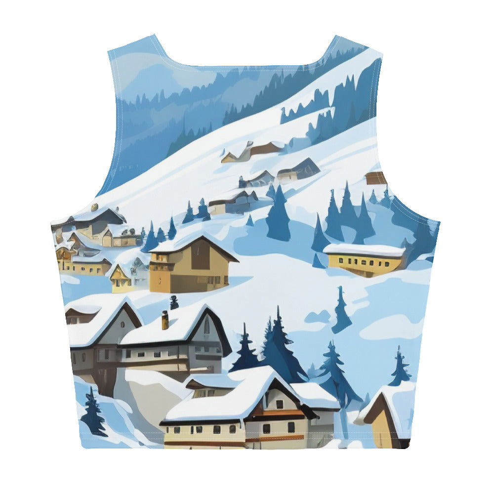 Kitzbühl - Berge und Schnee - Landschaftsmalerei - Damen Crop Top (All-Over Print) ski xxx XL