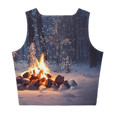 Lagerfeuer im Winter - Camping Foto - Damen Crop Top (All-Over Print) camping xxx