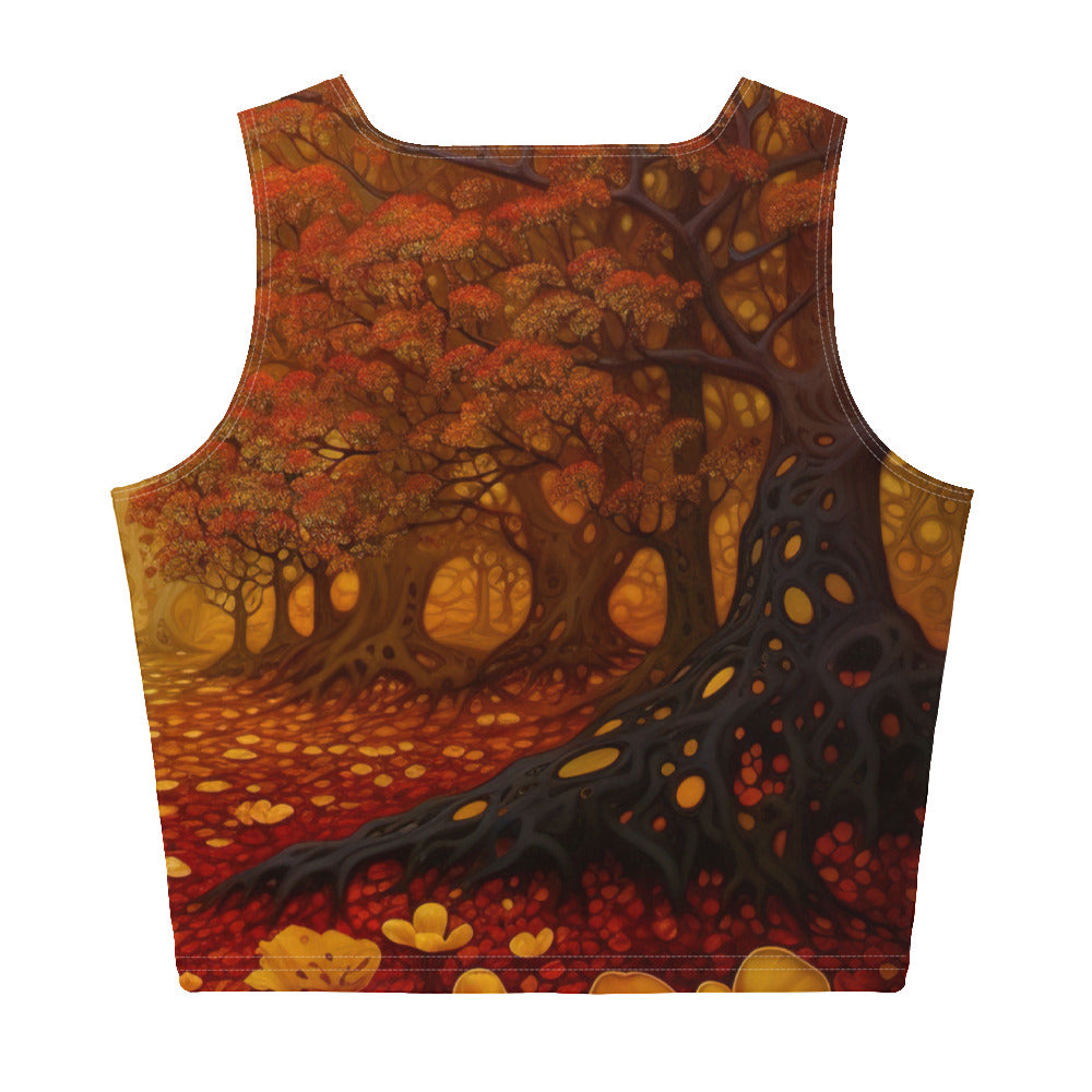 Wald im Herbst und kleiner Bach - Damen Crop Top (All-Over Print) camping xxx XL