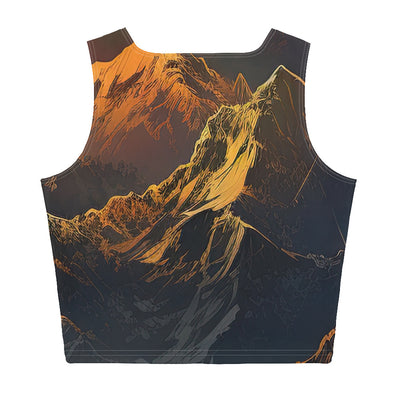 Wunderschöne Himalaya Gebirge im Nebel und Sonnenuntergang - Malerei - Damen Crop Top (All-Over Print) berge xxx