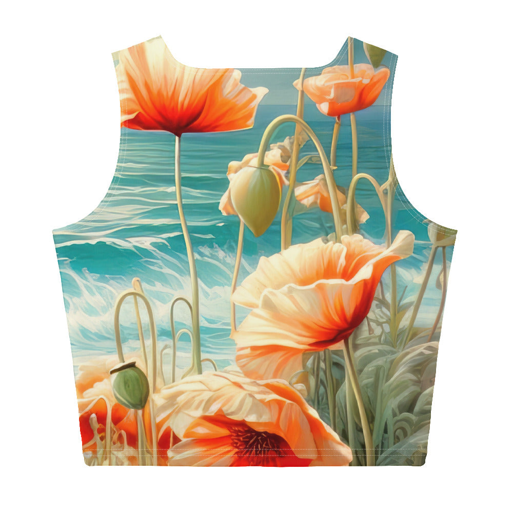 Blumen, Meer und Sonne - Malerei - Damen Crop Top (All-Over Print) camping xxx XL