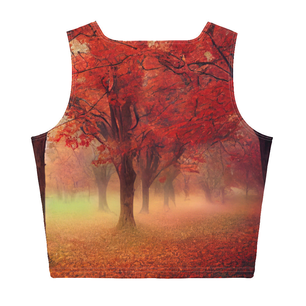 Wald im Herbst - Rote Herbstblätter - Damen Crop Top (All-Over Print) camping xxx XL
