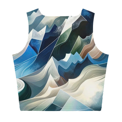 Abstrakte Kunst der Alpen, die geometrische Formen verbindet, um Berggipfel, Täler und Flüsse im Schnee darzustellen. . - All-Over Print berge xxx yyy zzz