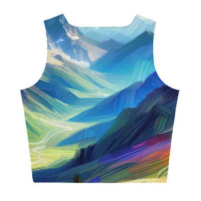 Impressionistische Alpen, lebendige Farbtupfer und Lichteffekte - Damen Crop Top (All-Over Print) berge xxx yyy zzz