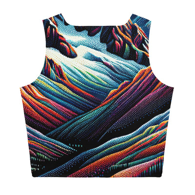 Pointillistische Darstellung der Alpen, Farbpunkte formen die Landschaft - Damen Crop Top (All-Over Print) berge xxx yyy zzz