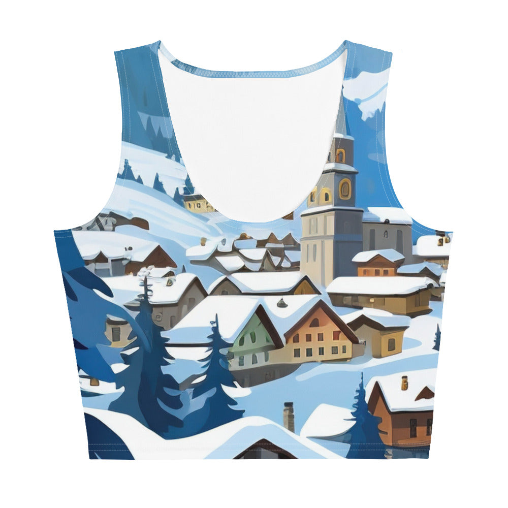 Kitzbühl - Berge und Schnee - Landschaftsmalerei - Damen Crop Top (All-Over Print) ski xxx
