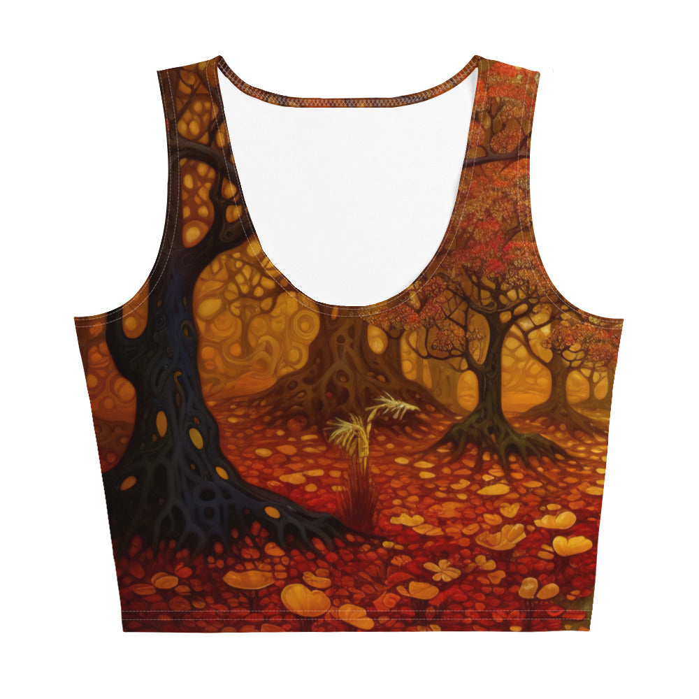 Wald im Herbst und kleiner Bach - Damen Crop Top (All-Over Print) camping xxx