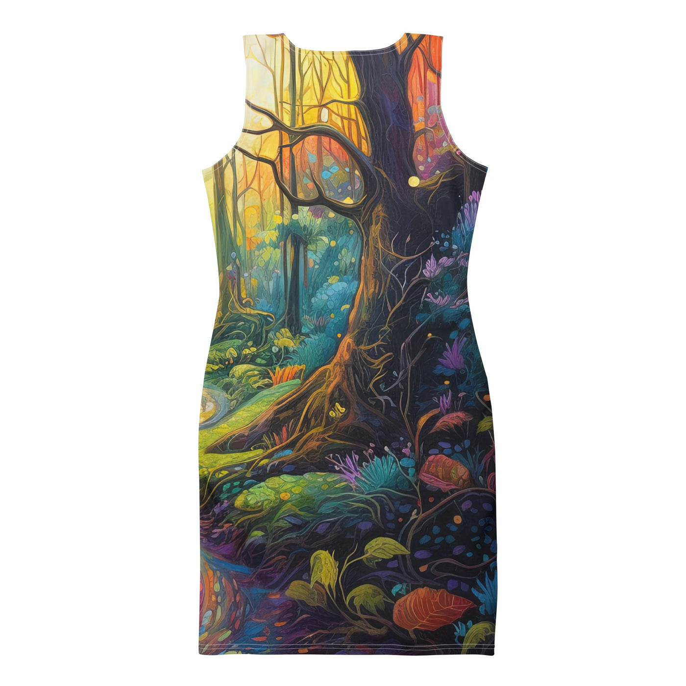 Wald und Wanderweg - Bunte, farbenfrohe Malerei - Langes Damen Kleid (All-Over Print) camping xxx