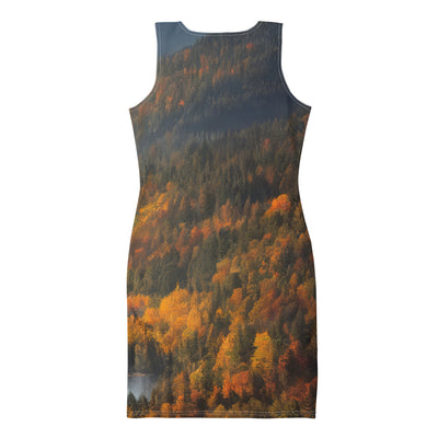 Berge, Wald und Nebel - Malerei - Langes Damen Kleid (All-Over Print) berge xxx