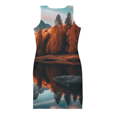 Bergsee, Berg und Bäume - Foto - Langes Damen Kleid (All-Over Print) berge xxx