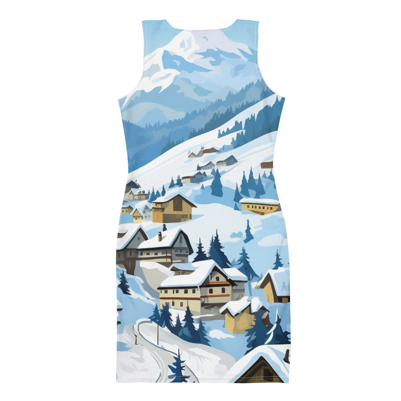 Kitzbühl - Berge und Schnee - Landschaftsmalerei - Langes Damen Kleid (All-Over Print) ski xxx