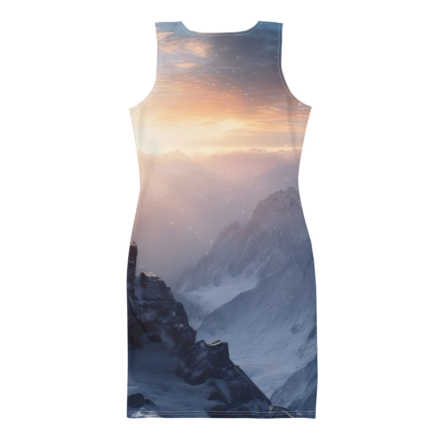 Mann auf der Spitze eines Berges - Landschaftsmalerei - Langes Damen Kleid (All-Over Print) berge xxx