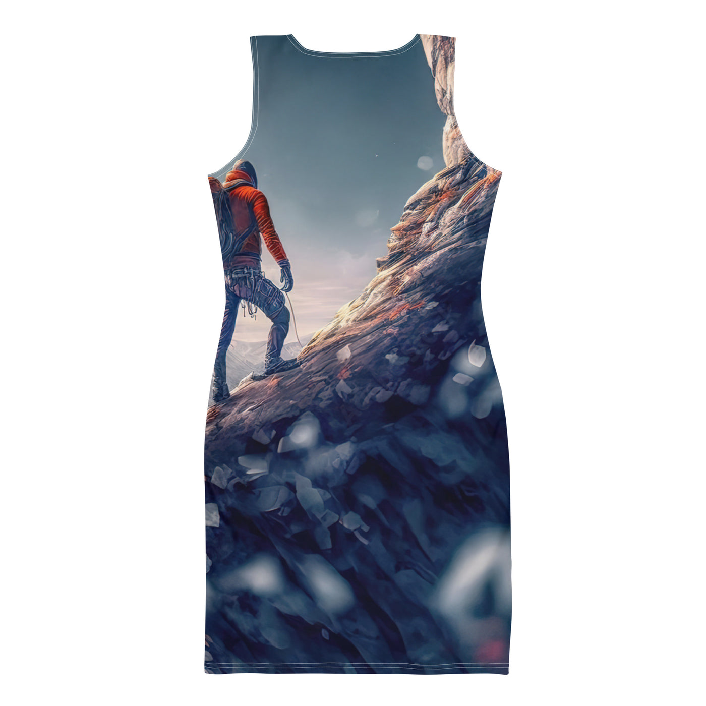 Bergsteiger auf Berg - Epische Malerei - Langes Damen Kleid (All-Over Print) klettern xxx