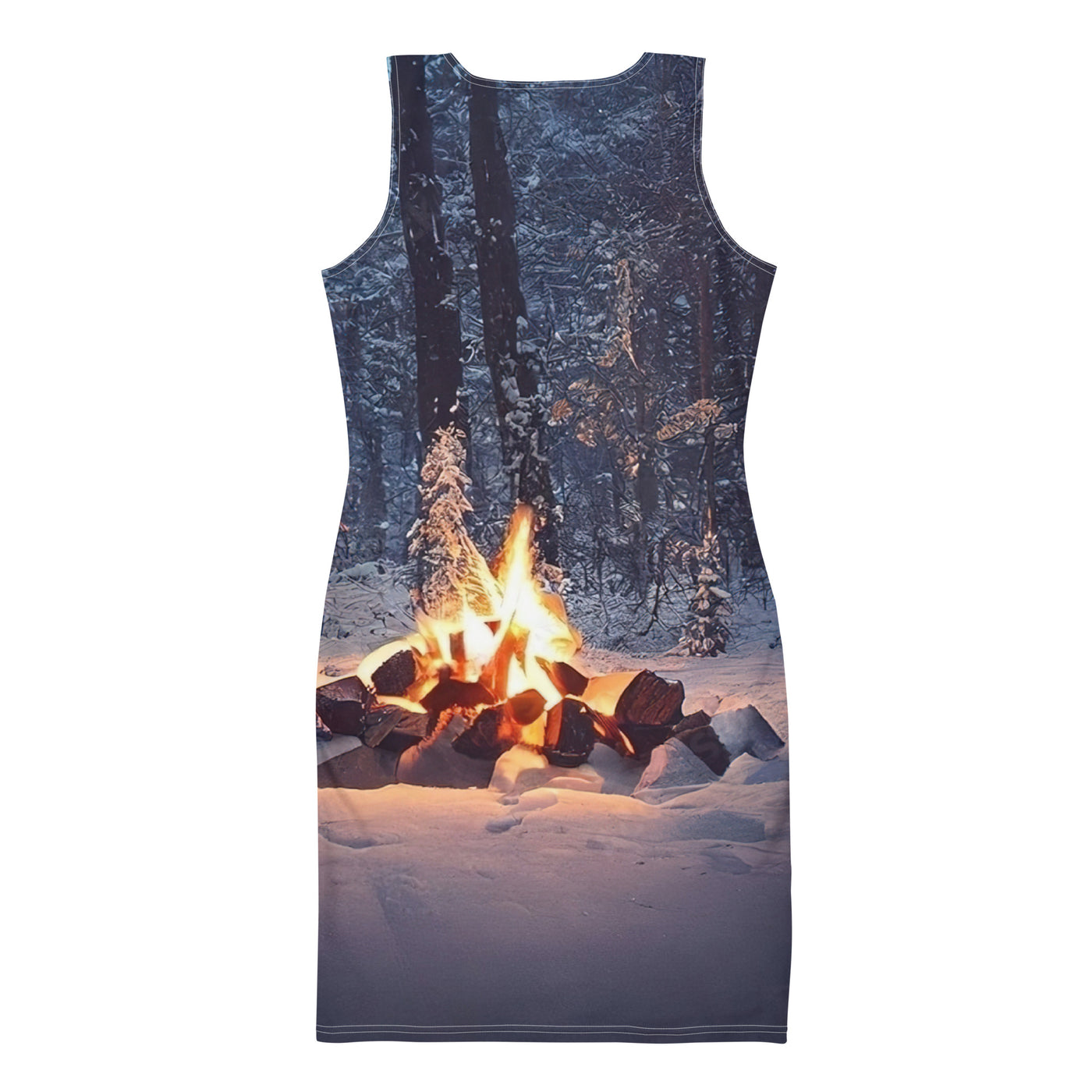 Lagerfeuer im Winter - Camping Foto - Langes Damen Kleid (All-Over Print) camping xxx