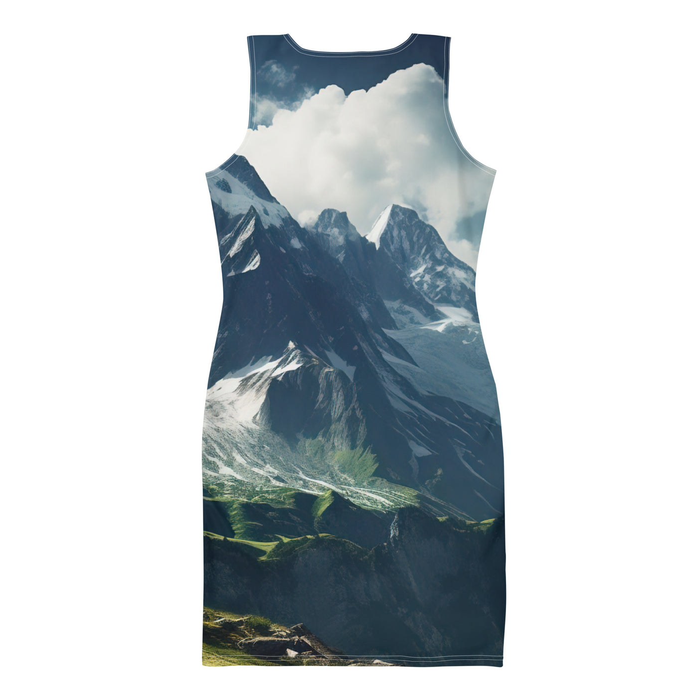 Gigantischer Berg - Landschaftsmalerei - Langes Damen Kleid (All-Over Print) berge xxx