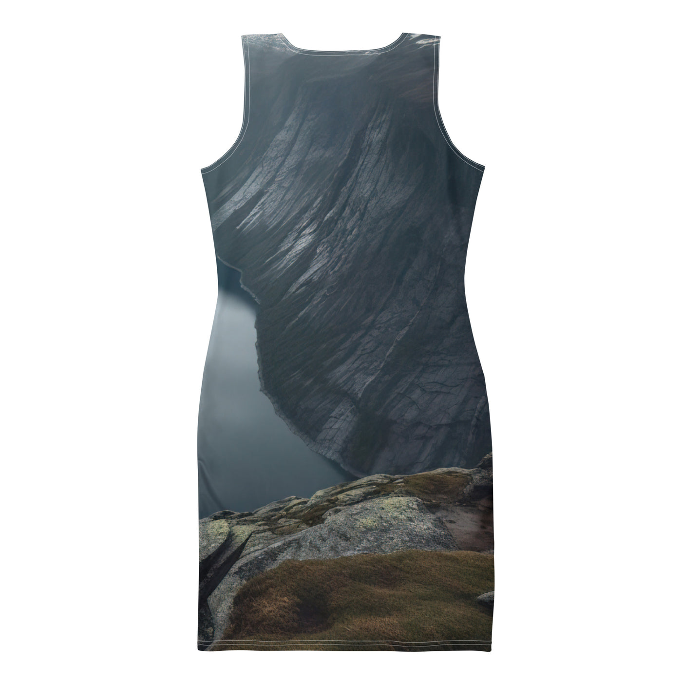 Mann auf Bergklippe - Norwegen - Langes Damen Kleid (All-Over Print) berge xxx