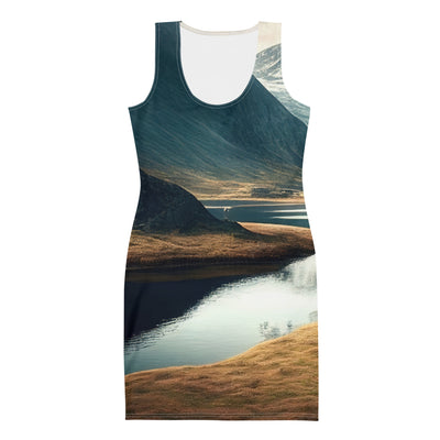 Zelt, Berge und Bergsee - Langes Damen Kleid (All-Over Print) camping xxx