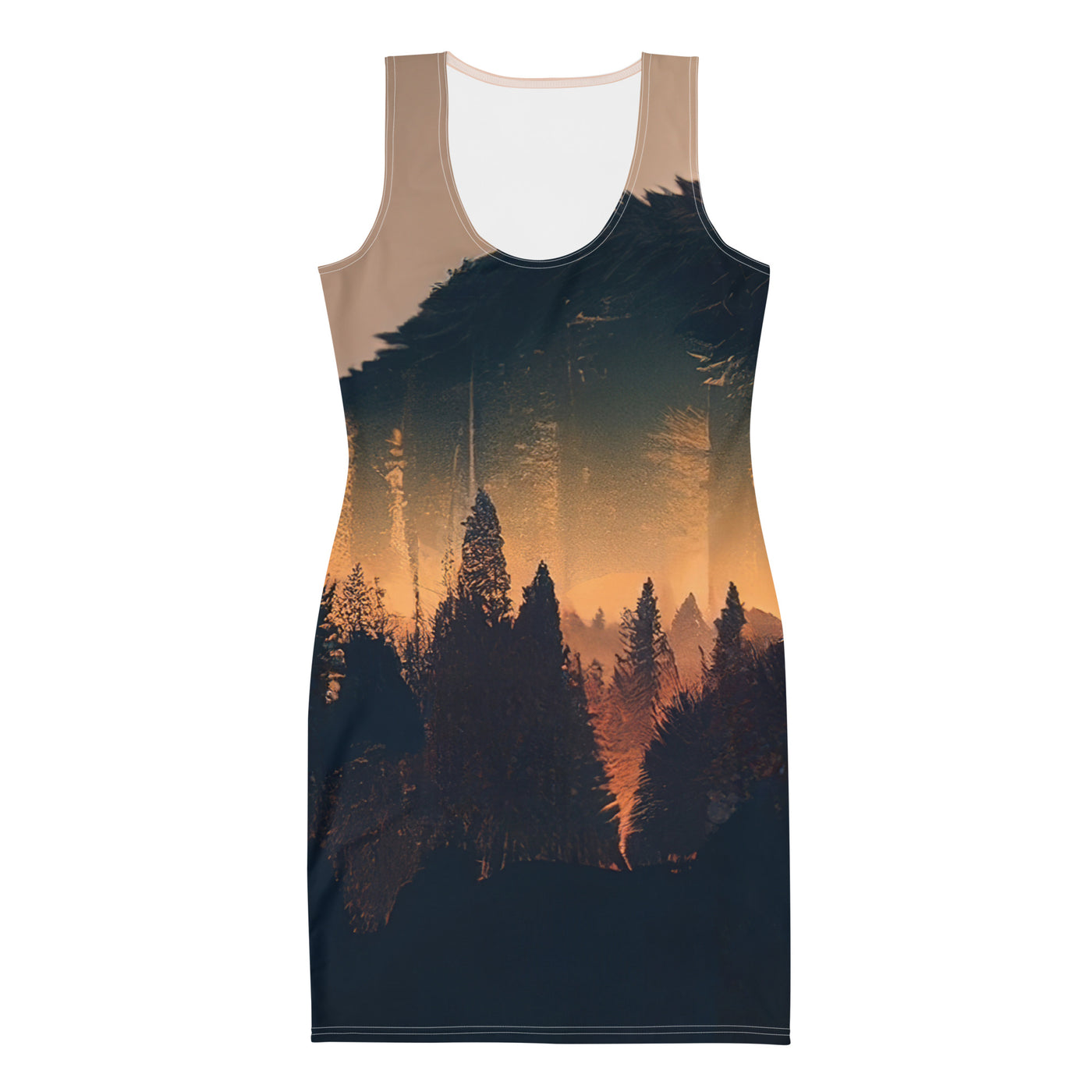 Bär und Bäume Illustration - Langes Damen Kleid (All-Over Print) camping xxx