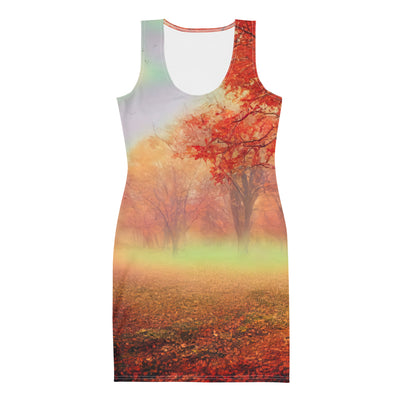 Wald im Herbst - Rote Herbstblätter - Langes Damen Kleid (All-Over Print) camping xxx