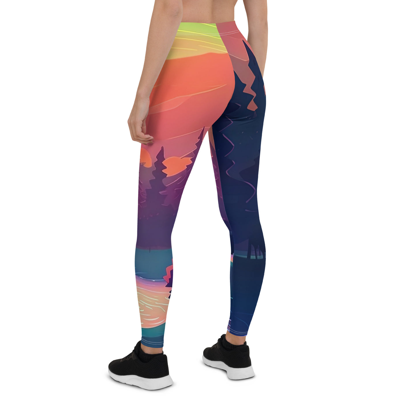 Berge, Fluss, Sonnenuntergang - Malerei - Leggings (All-Over Print) berge xxx