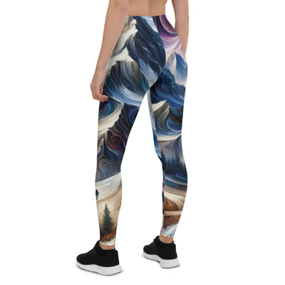 Ölgemälde der Alpen in abstraktem Expressionismus, wilde Naturdarstellung - Leggings (All-Over Print) berge xxx yyy zzz