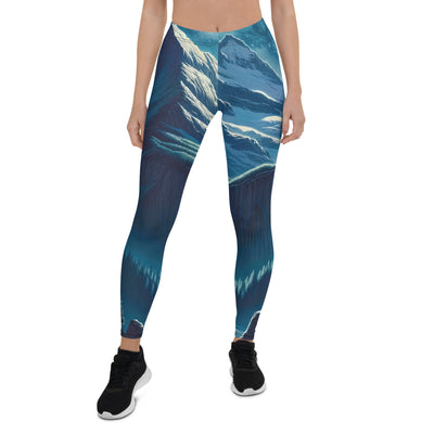 Legendäre Alpennacht, Mondlicht-Berge unter Sternenhimmel - Leggings (All-Over Print) berge xxx yyy zzz